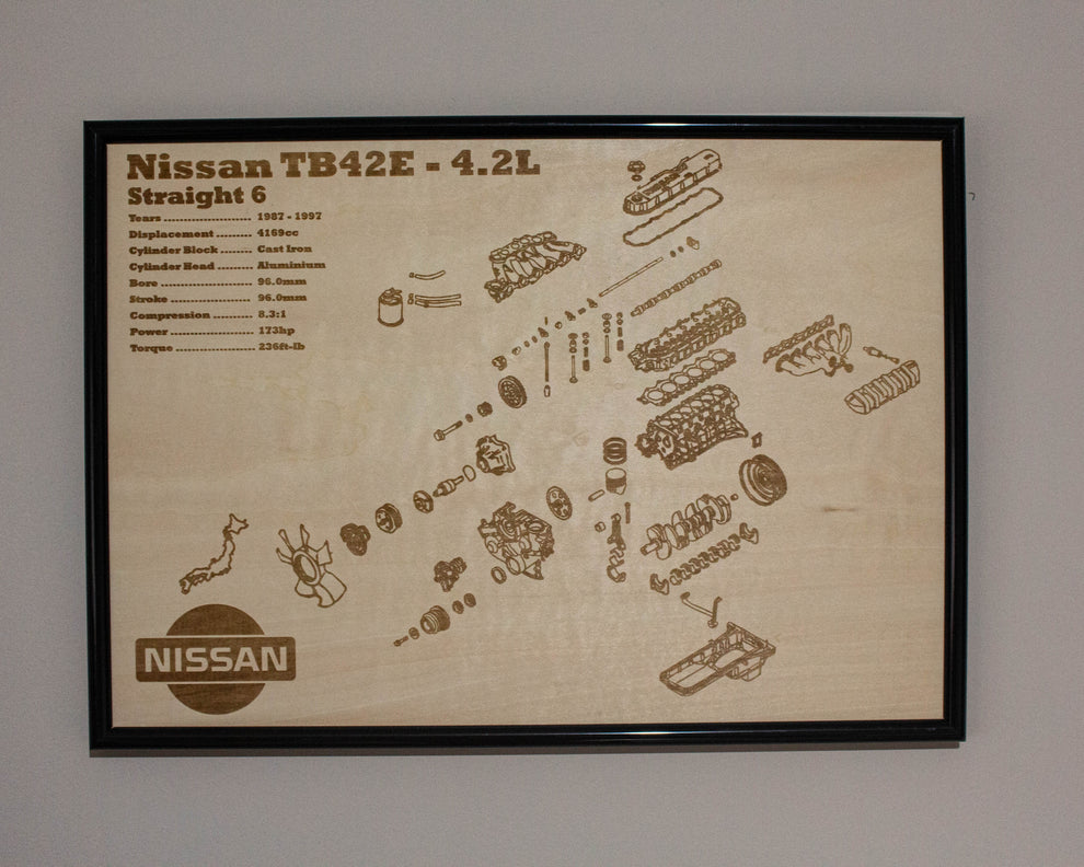 Nissan TB42E 4.2L Exploded view Poster – EngineMaps