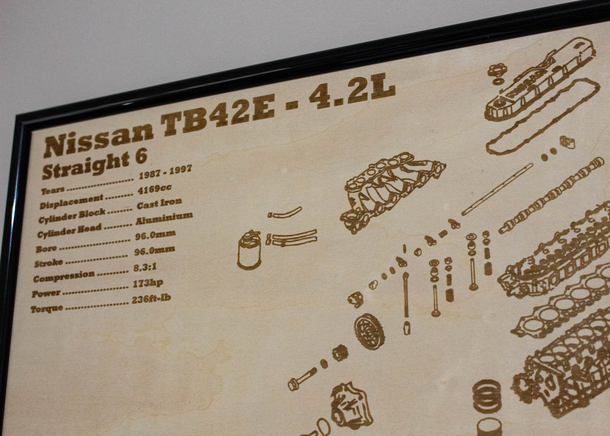 Nissan TB42E 4.2L Exploded view Poster – EngineMaps