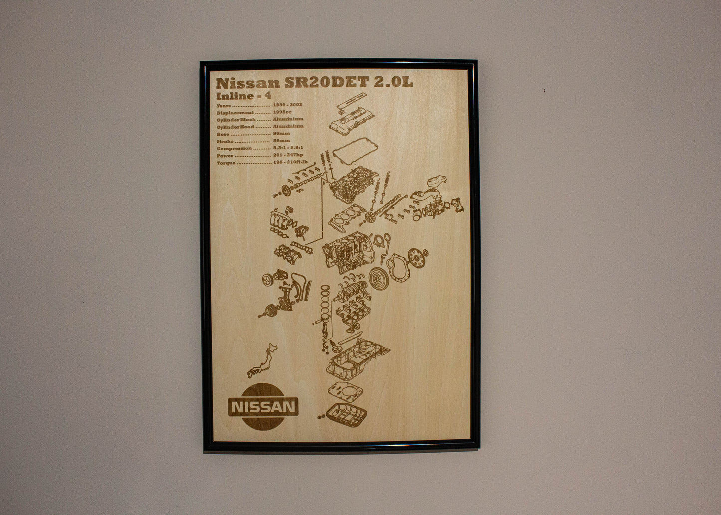 Nissan SR20DET [PRE VCT] 2.0L exploded view poster