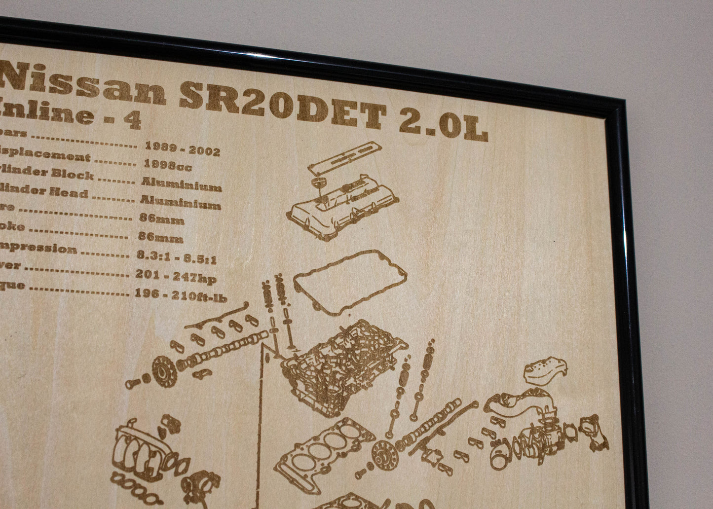 Nissan SR20DET [PRE VCT] 2.0L exploded view poster