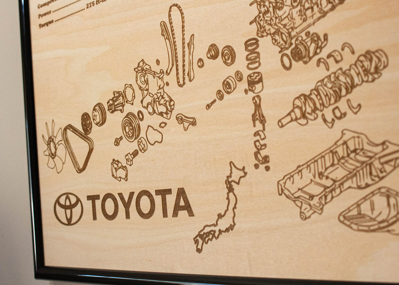 Toyota 1FZ-FE 4.5L exploded view poster – EngineMaps