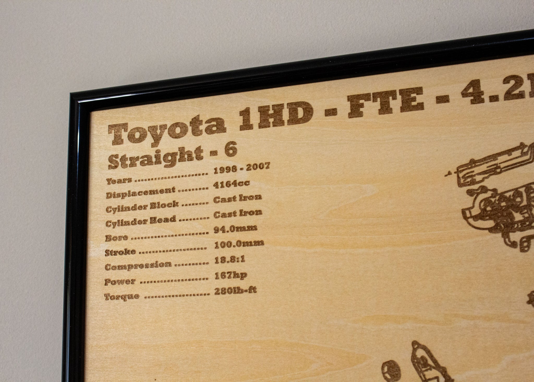 Toyota 1HD-FTE 4.2L exploded view poster