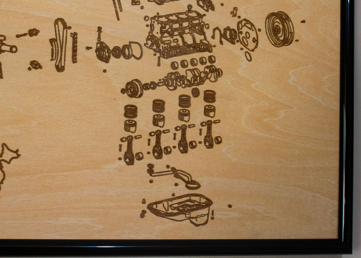 Toyota 22RE 2.4L Exploded View Poster – EngineMaps