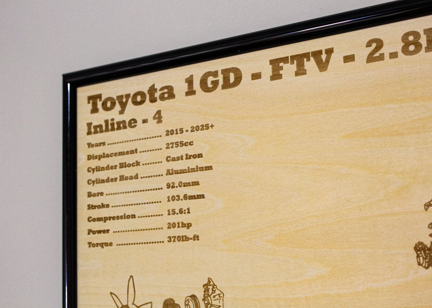 Toyota 1GD-FTV 2.8L Exploded view Poster