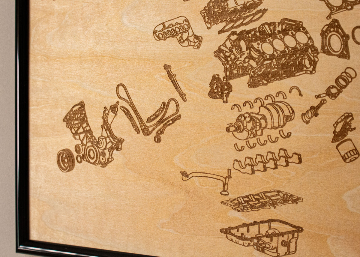 Ford 5.0 Coyote exploded view poster [1st Gen] – EngineMaps