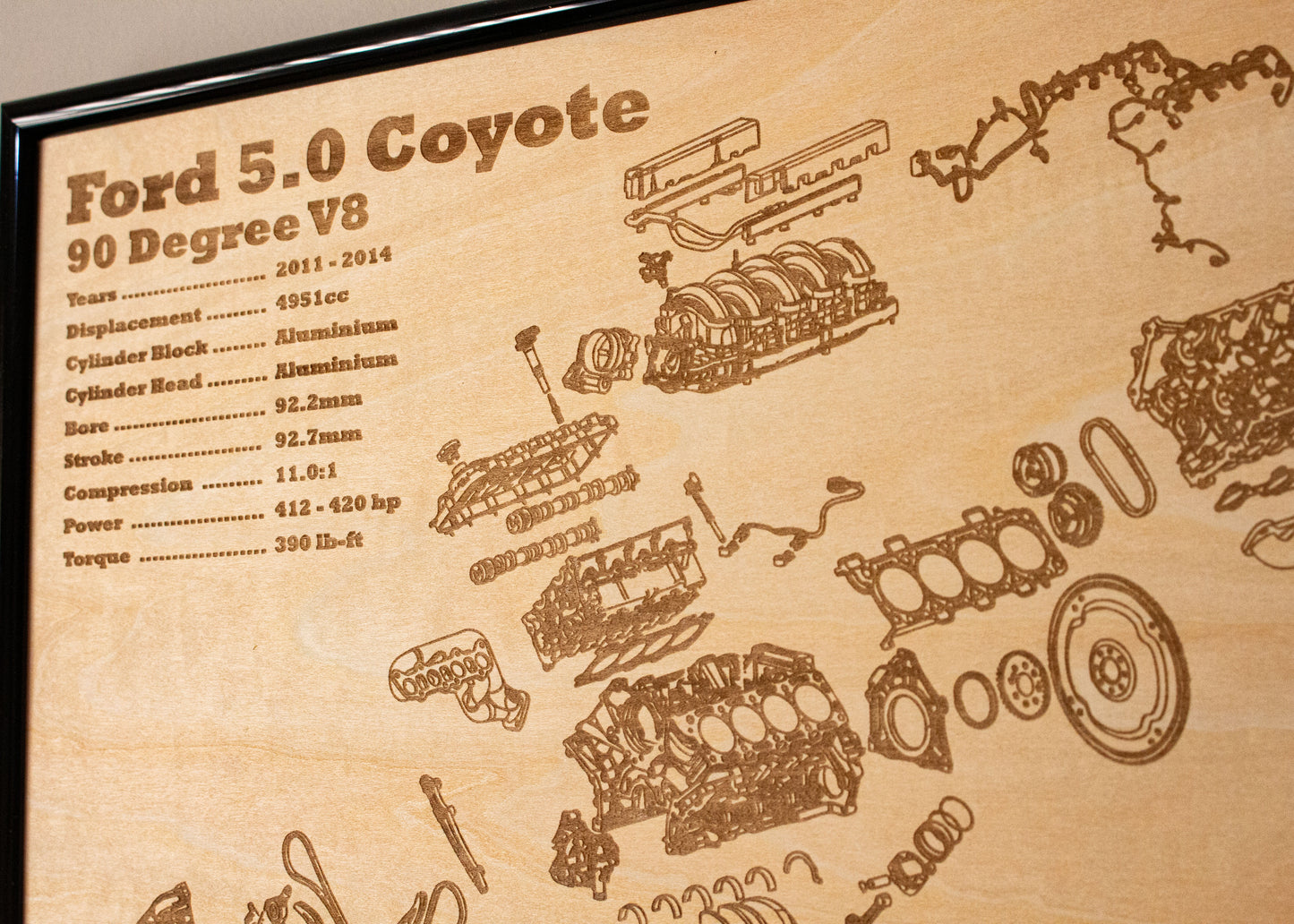 Ford 5.0 Coyote exploded view poster [1st Gen]
