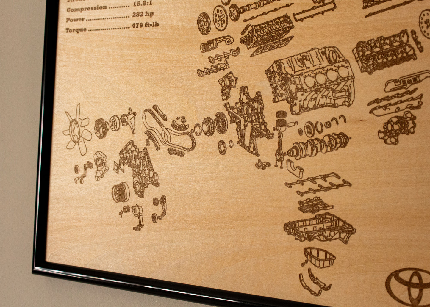 Toyota 1VD-FTV 4.5L exploded view poster
