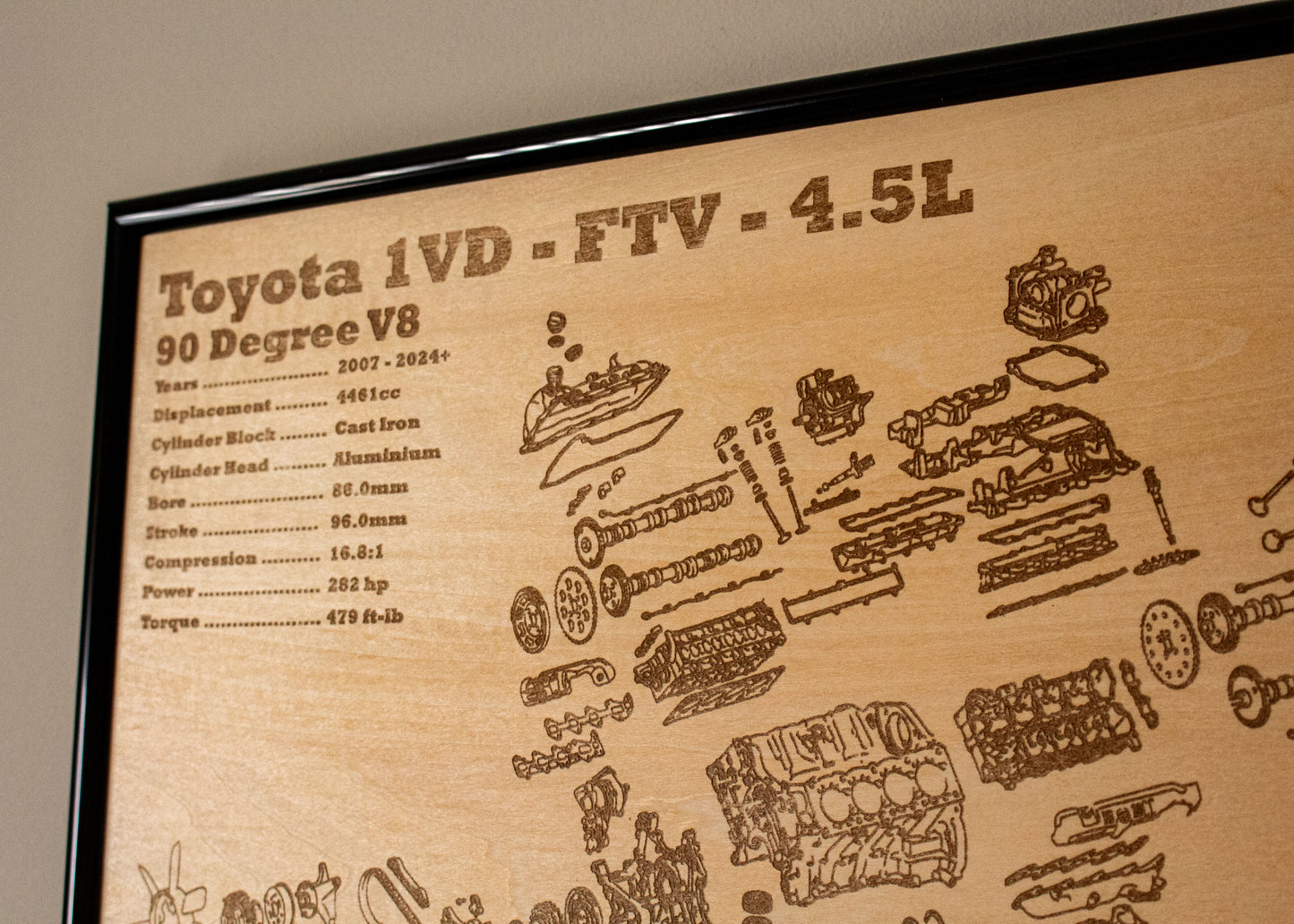 Toyota 1VD-FTV 4.5L exploded view poster