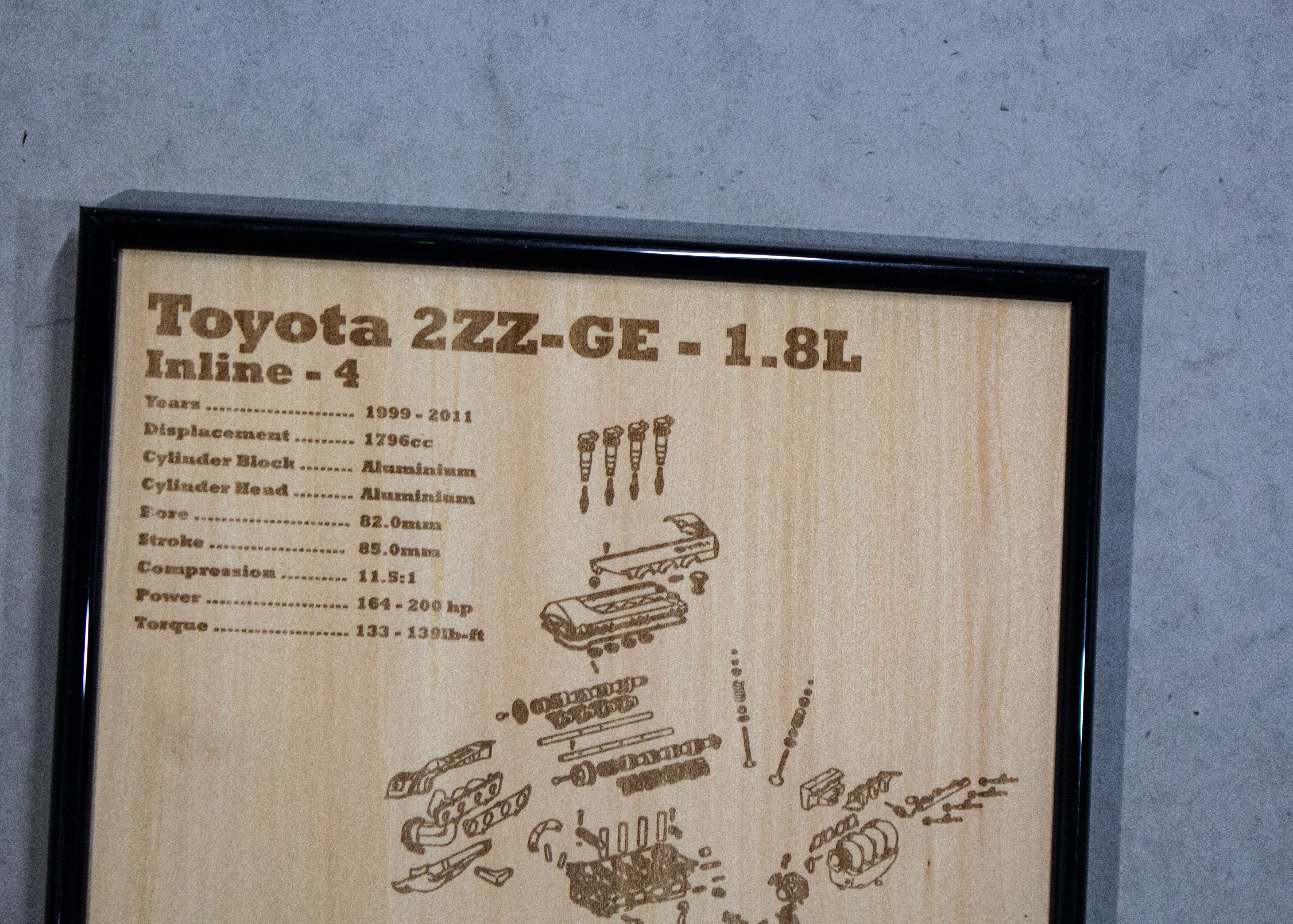 Toyota 2ZZ-GE 1.8L Exploded View Poster – EngineMaps