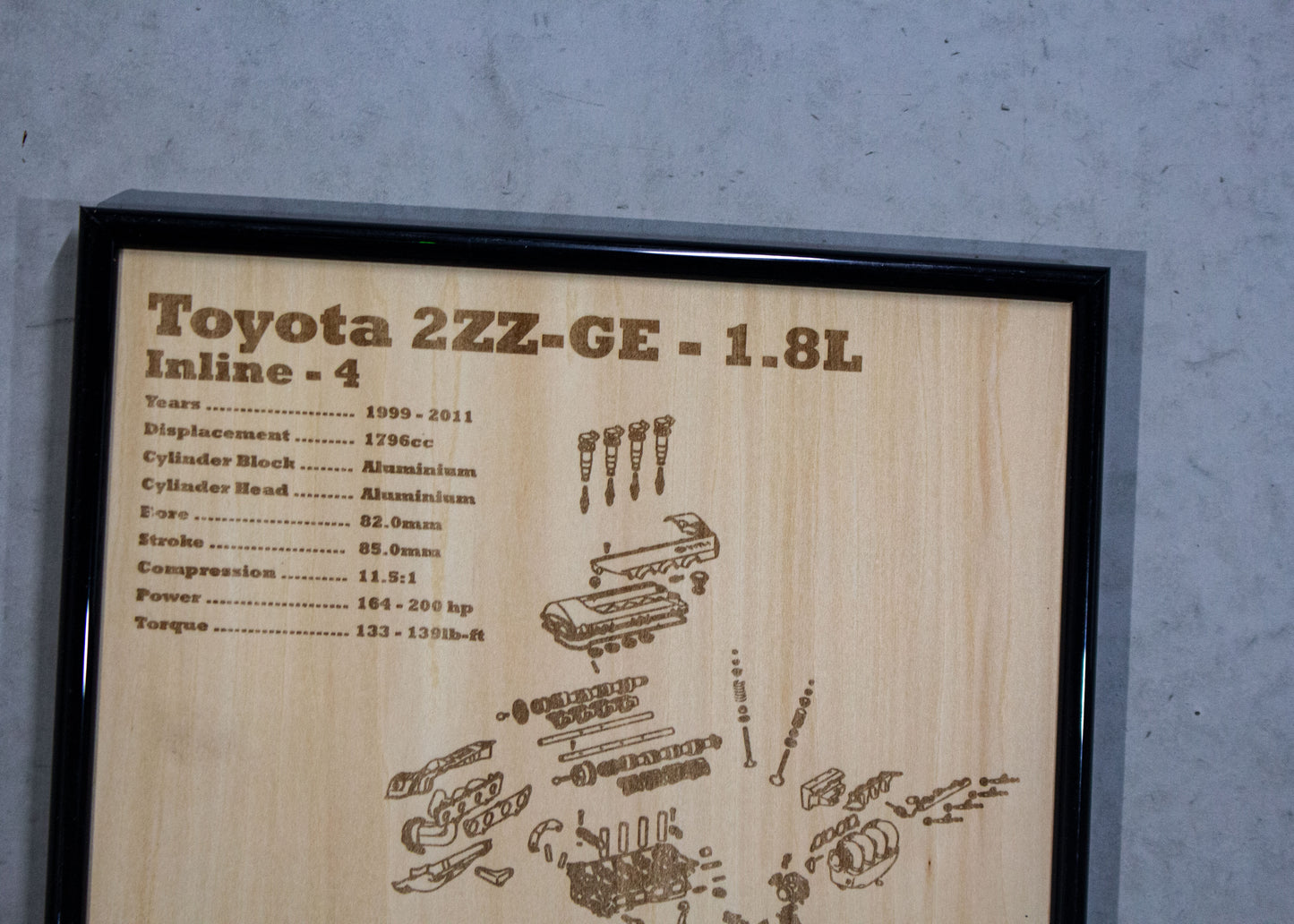 Toyota 2ZZ-GE 1.8L Exploded View Poster