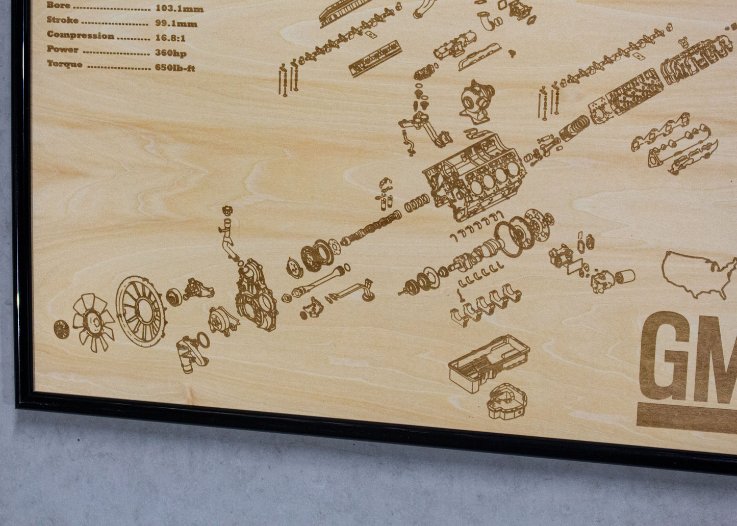 General Motors Duramax LBZ 6.6L Exploded View Poster