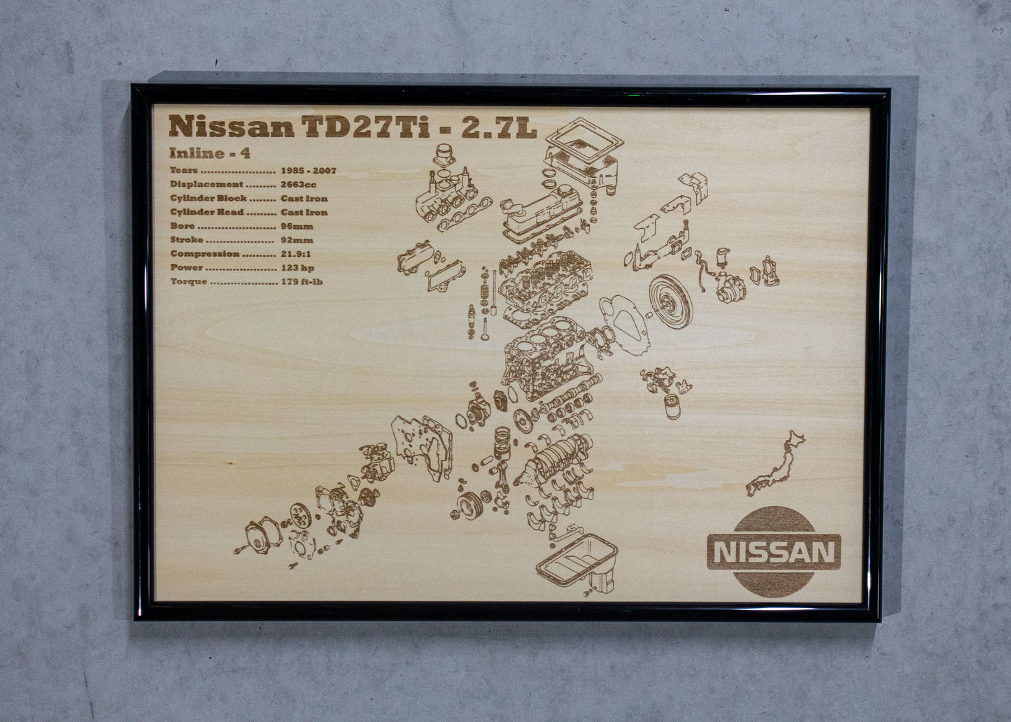 Nissan TD27TI 2.7L exploded view poster