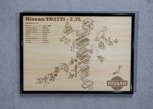 Nissan TD27TI 2.7L exploded view poster