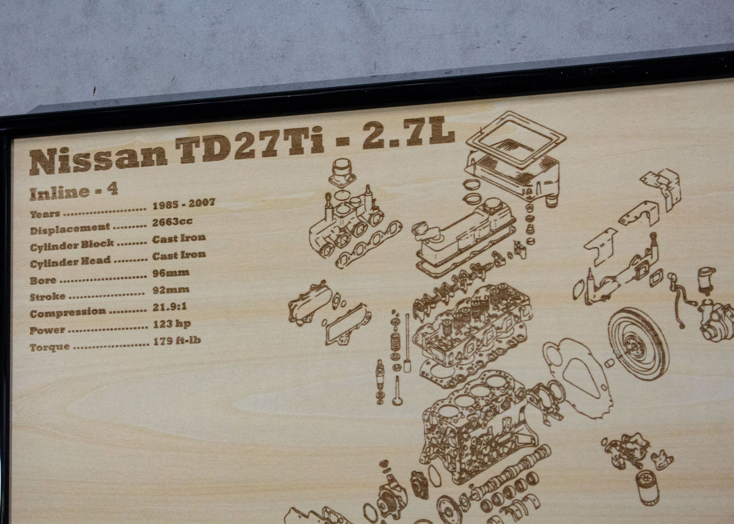 Nissan TD27TI 2.7L exploded view poster