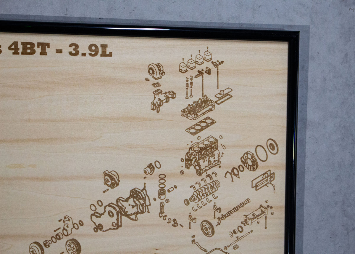 Cummins 4BT 3.9L Exploded View Poster – EngineMaps