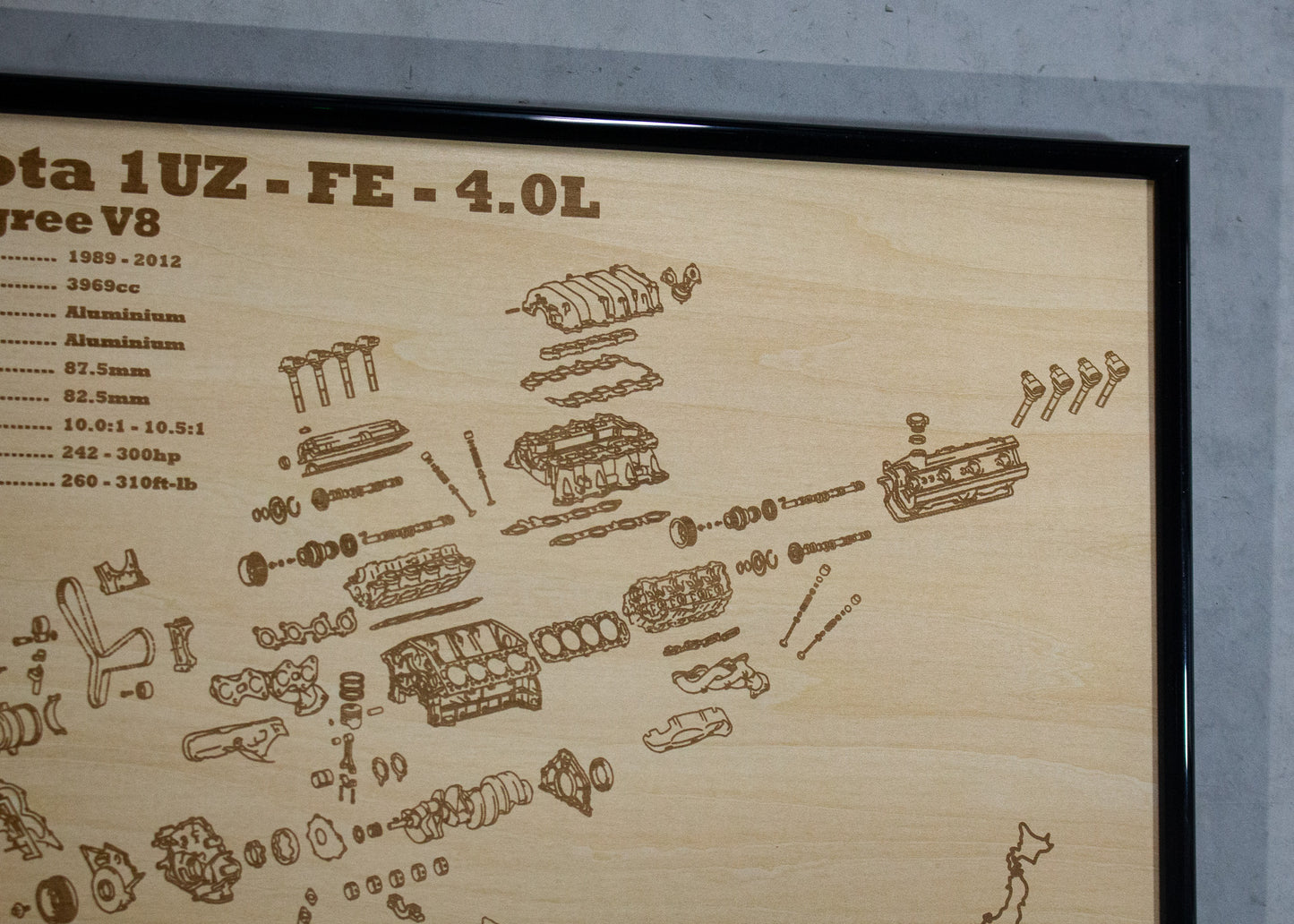 Toyota 1UZ-FE 4.0L Exploded View Poster