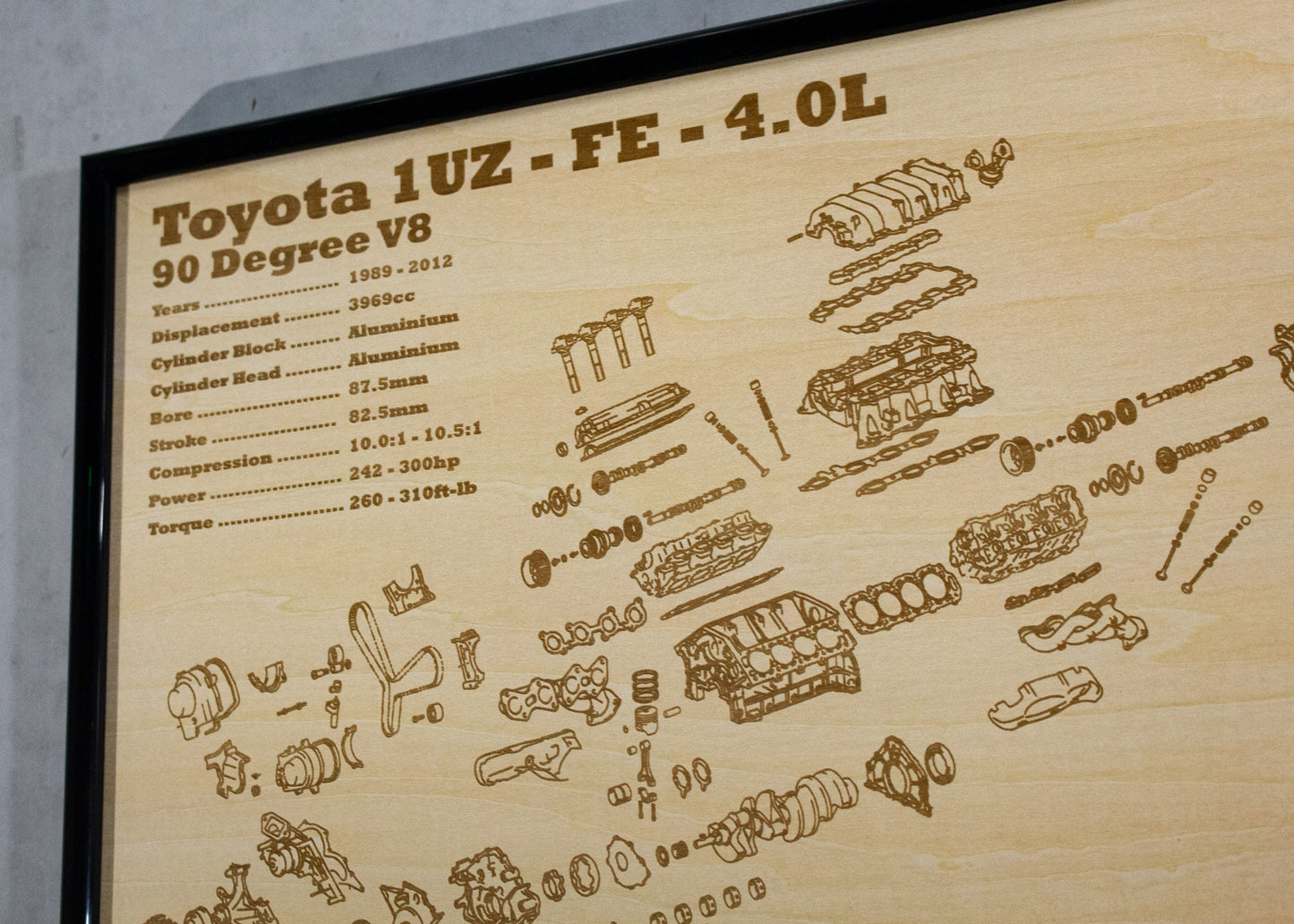 Toyota 1UZ-FE 4.0L Exploded View Poster