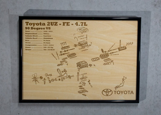 Toyota 2UZ-FE 4.7L exploded view poster