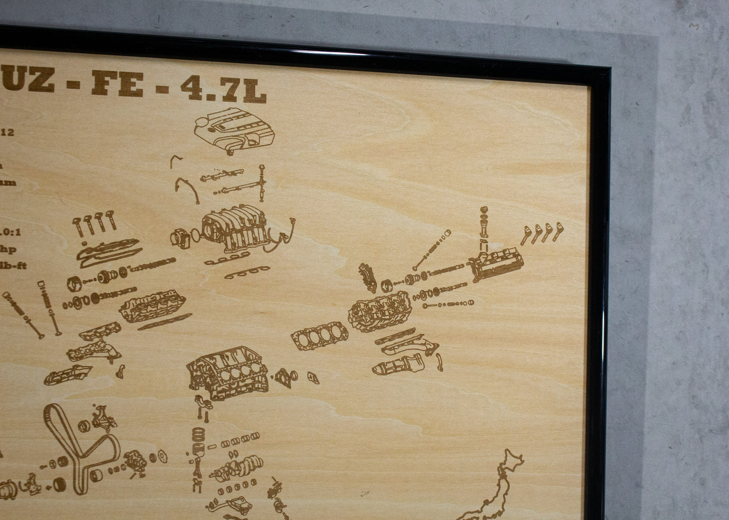 Toyota 2UZ-FE 4.7L exploded view poster