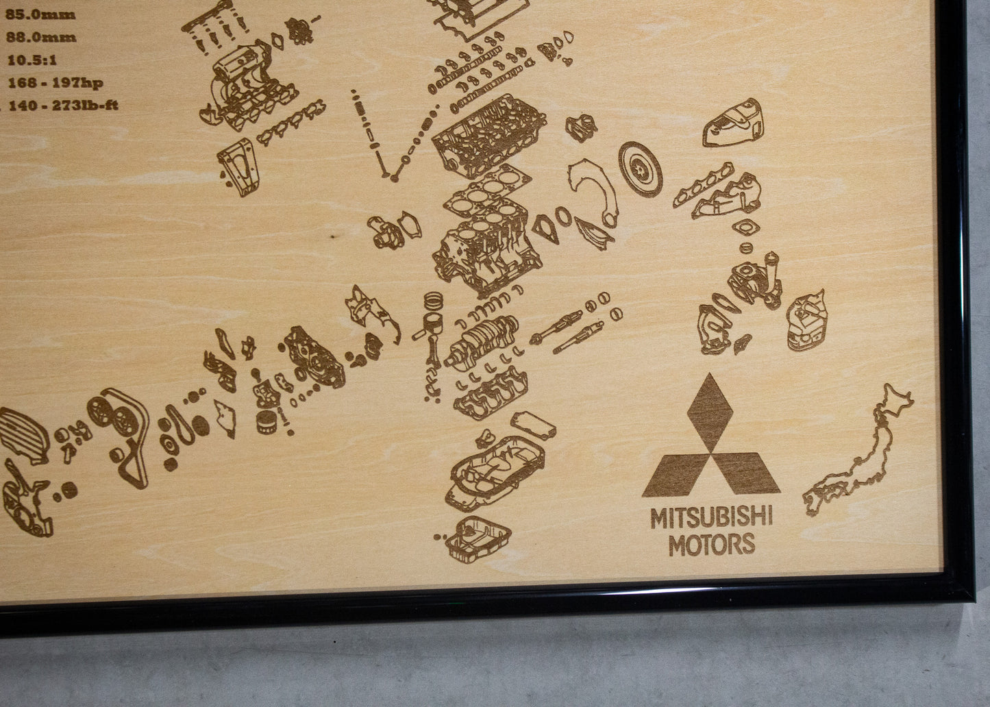 Mitsubishi 4G63T 2.0L exploded view poster