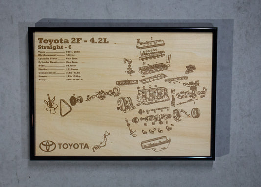Toyota 2F 4.2L exploded view poster