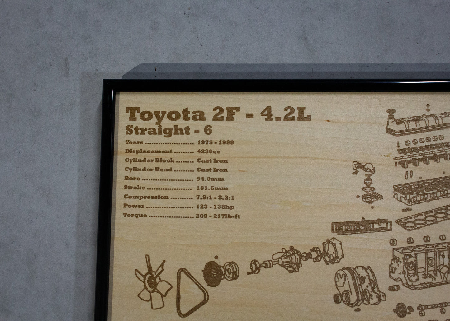 Toyota 2F 4.2L exploded view poster