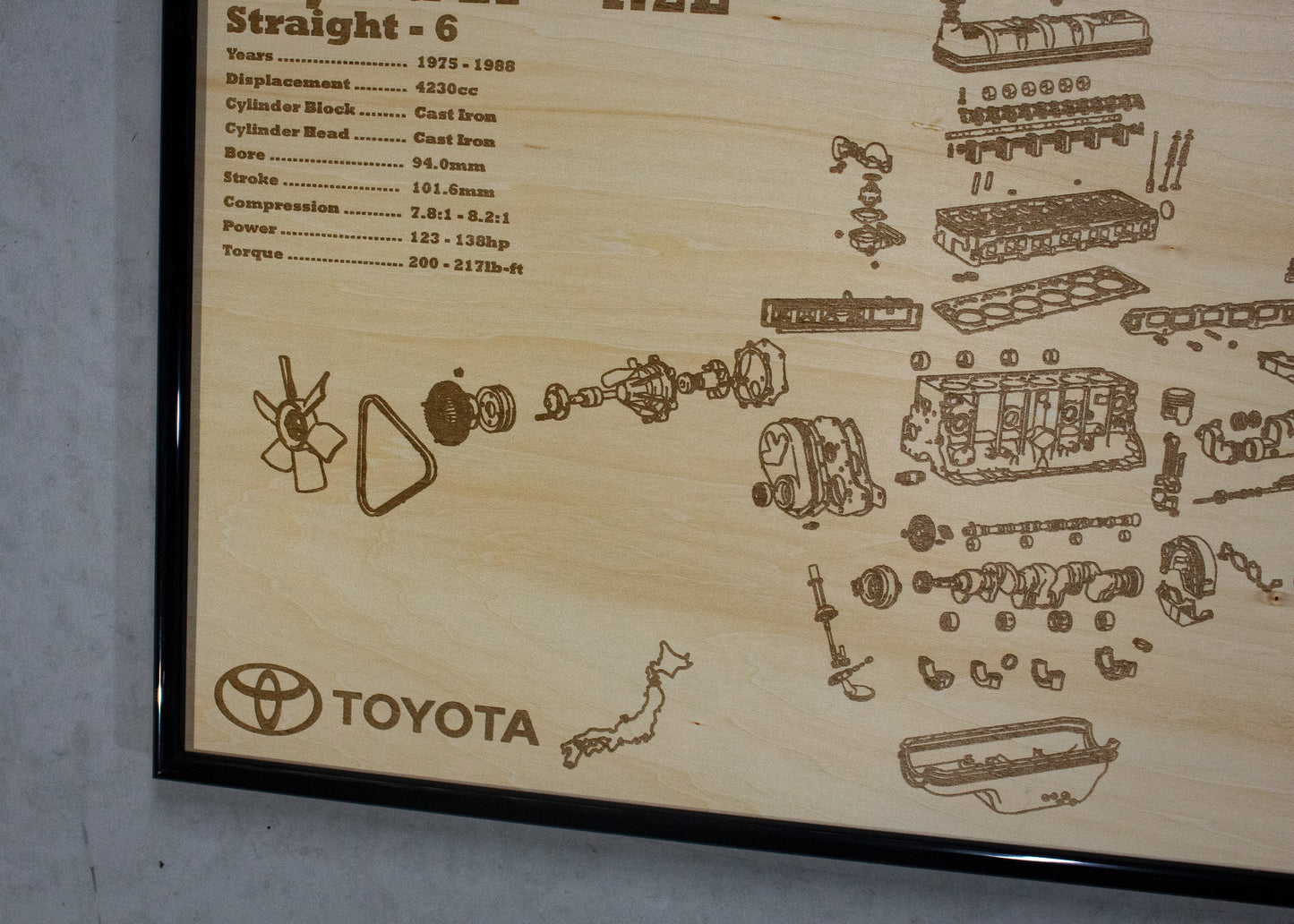 Toyota 2F 4.2L exploded view poster