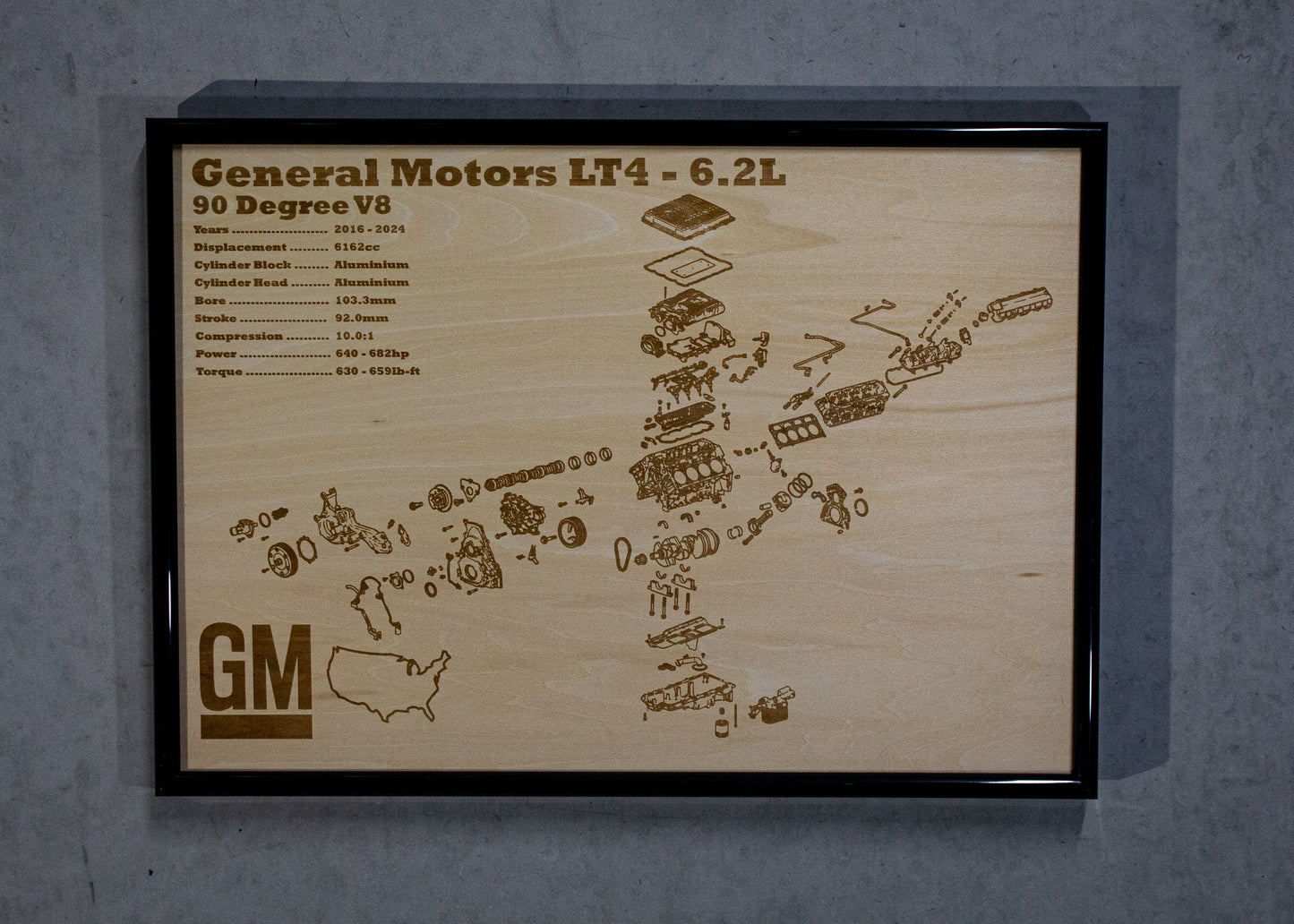 General Motors LT4 6.2L Exploded view poster