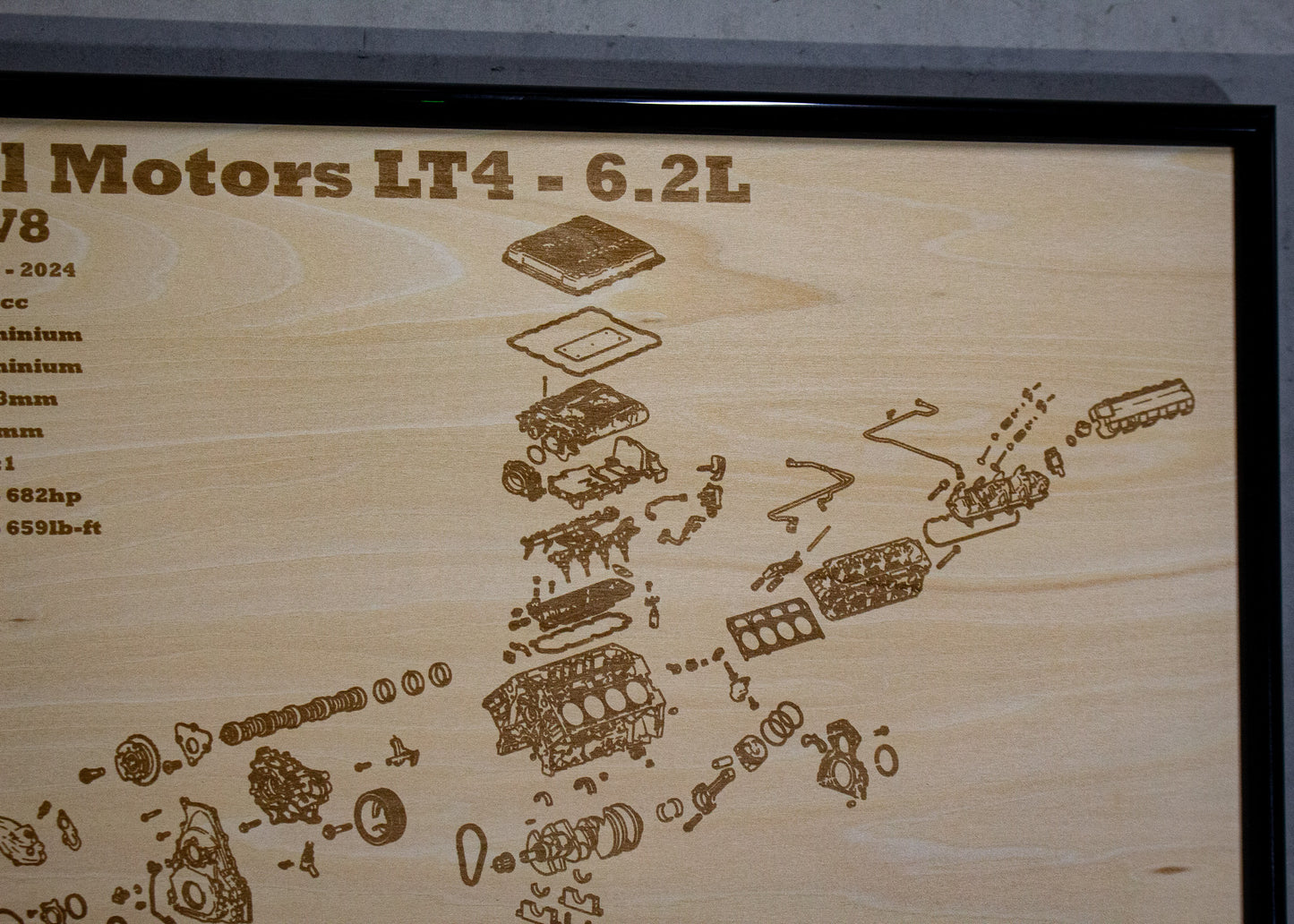 General Motors LT4 6.2L Exploded view poster
