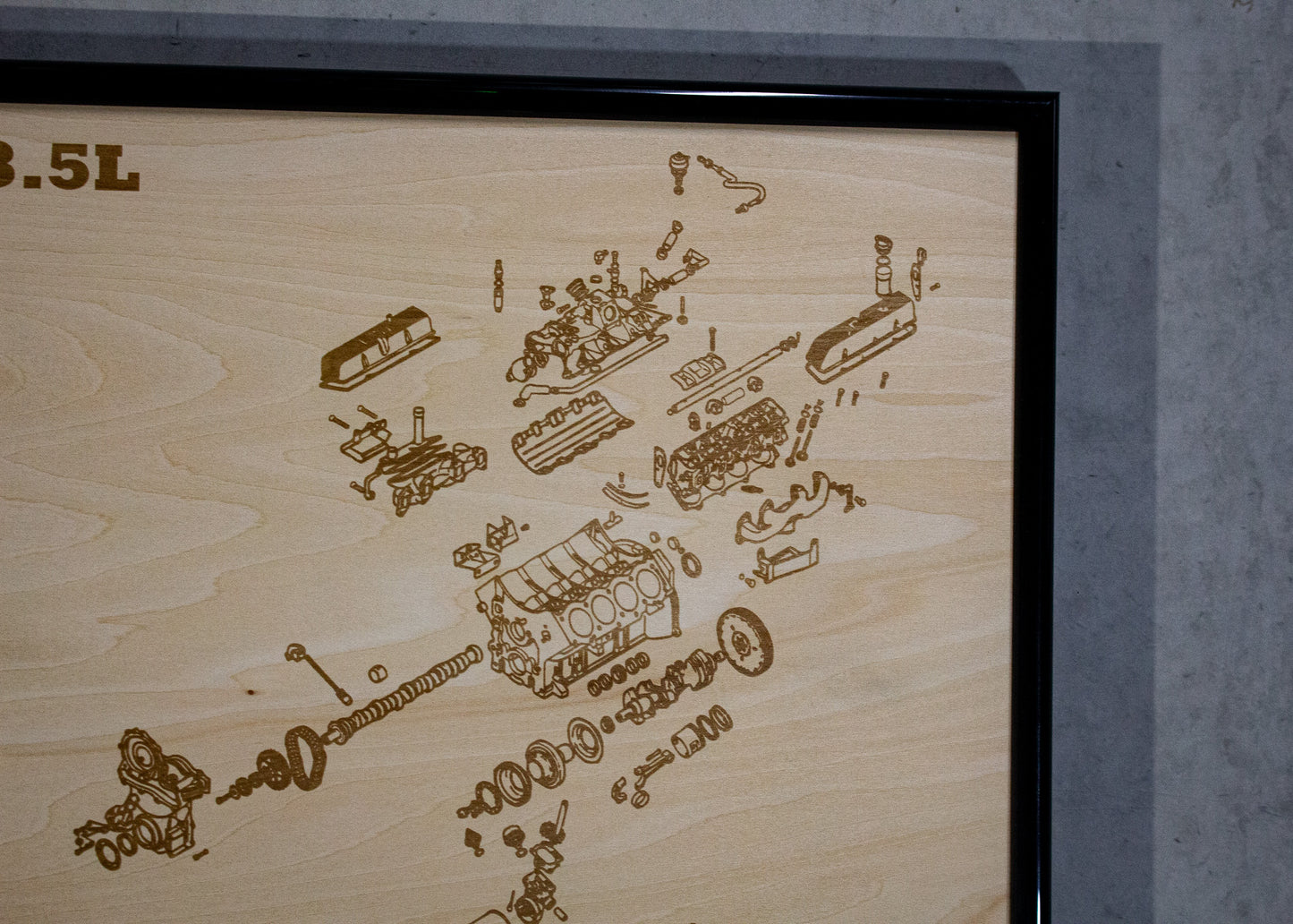 Land Rover 3.5L V8 Exploded view poster