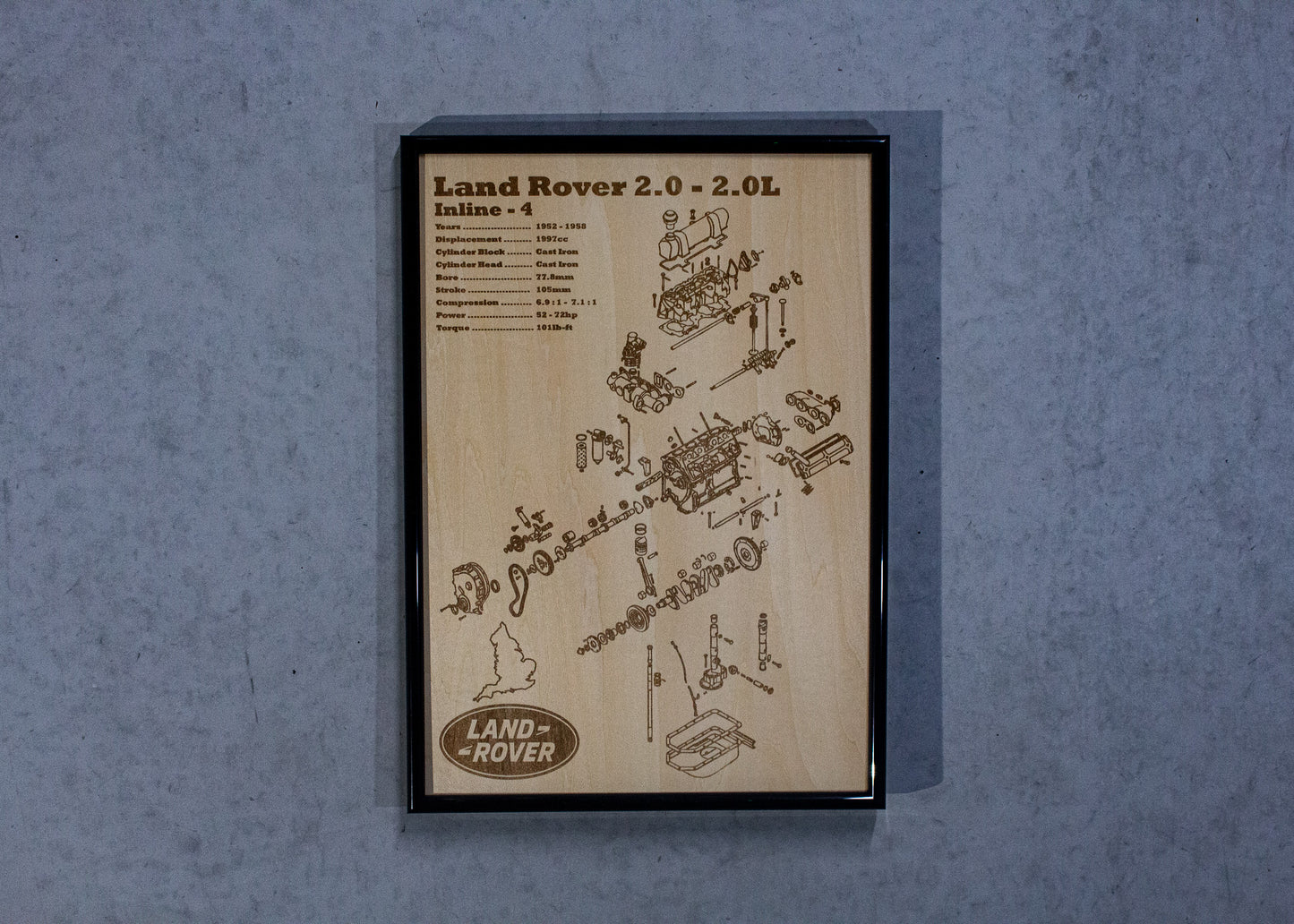 Land Rover 2.0L Exploded view poster