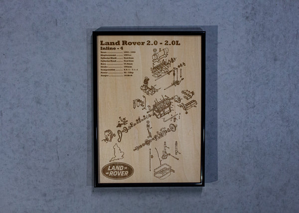 Land Rover 2.0L Exploded view poster – EngineMaps