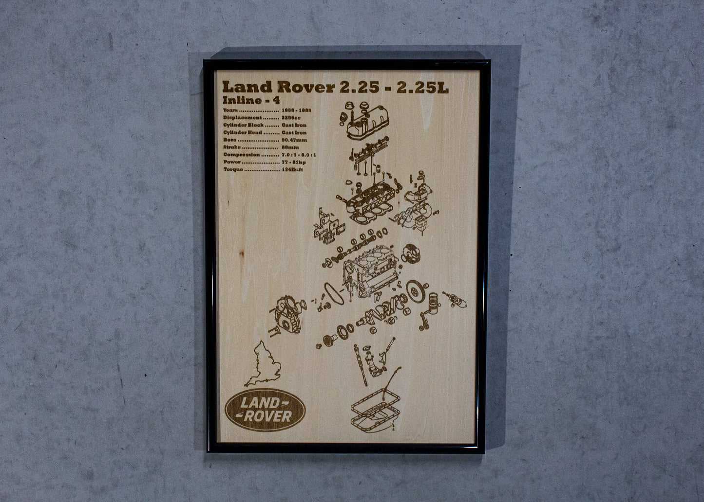 Land Rover 2.25L Exploded view poster