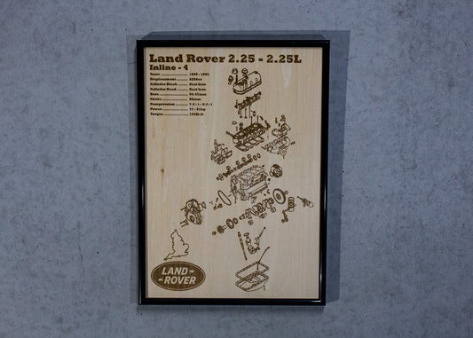 Land Rover 2.25L Exploded view poster