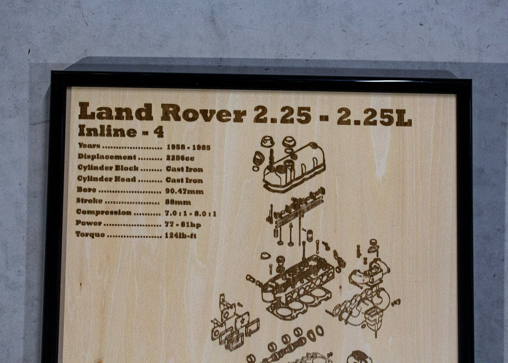 Land Rover 2.25L Exploded view poster – EngineMaps