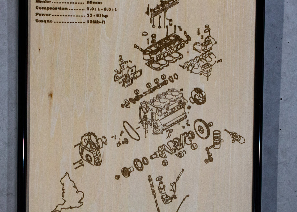 Land Rover 2.25L Exploded view poster – EngineMaps