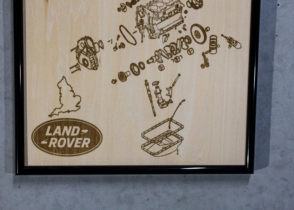 Land Rover 2.25L Exploded view poster – EngineMaps