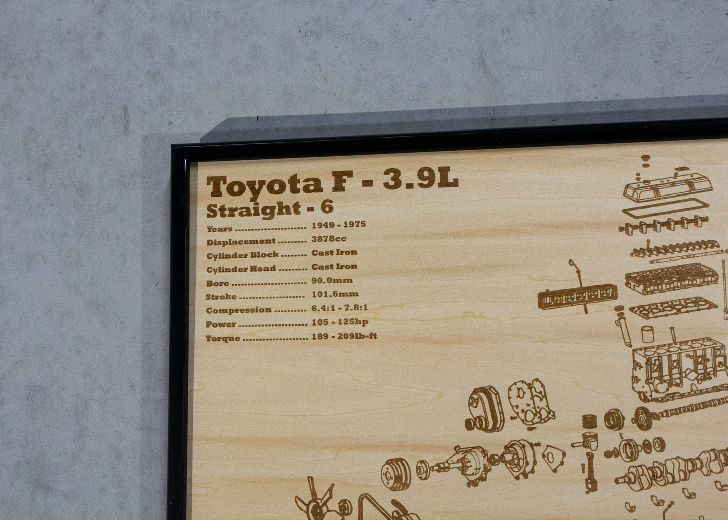 Toyota F 3.9L exploded view poster