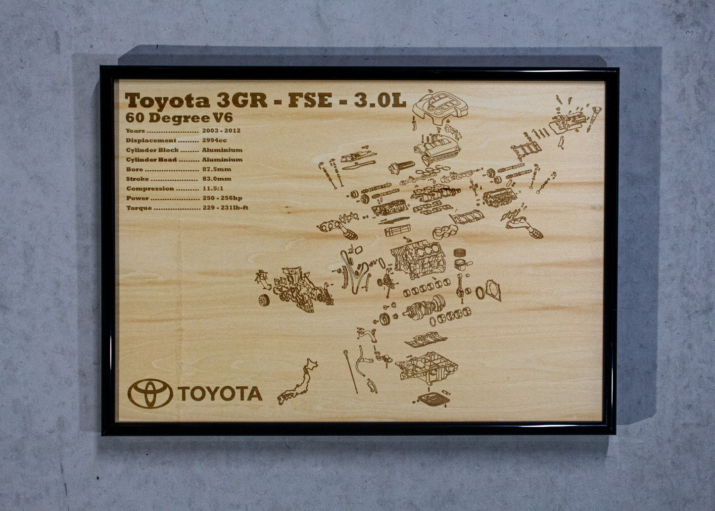Toyota 3GR-FSE 3.0L Exploded View Poster