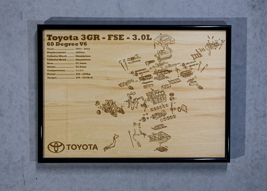 Toyota 3GR-FSE 3.0L Exploded View Poster