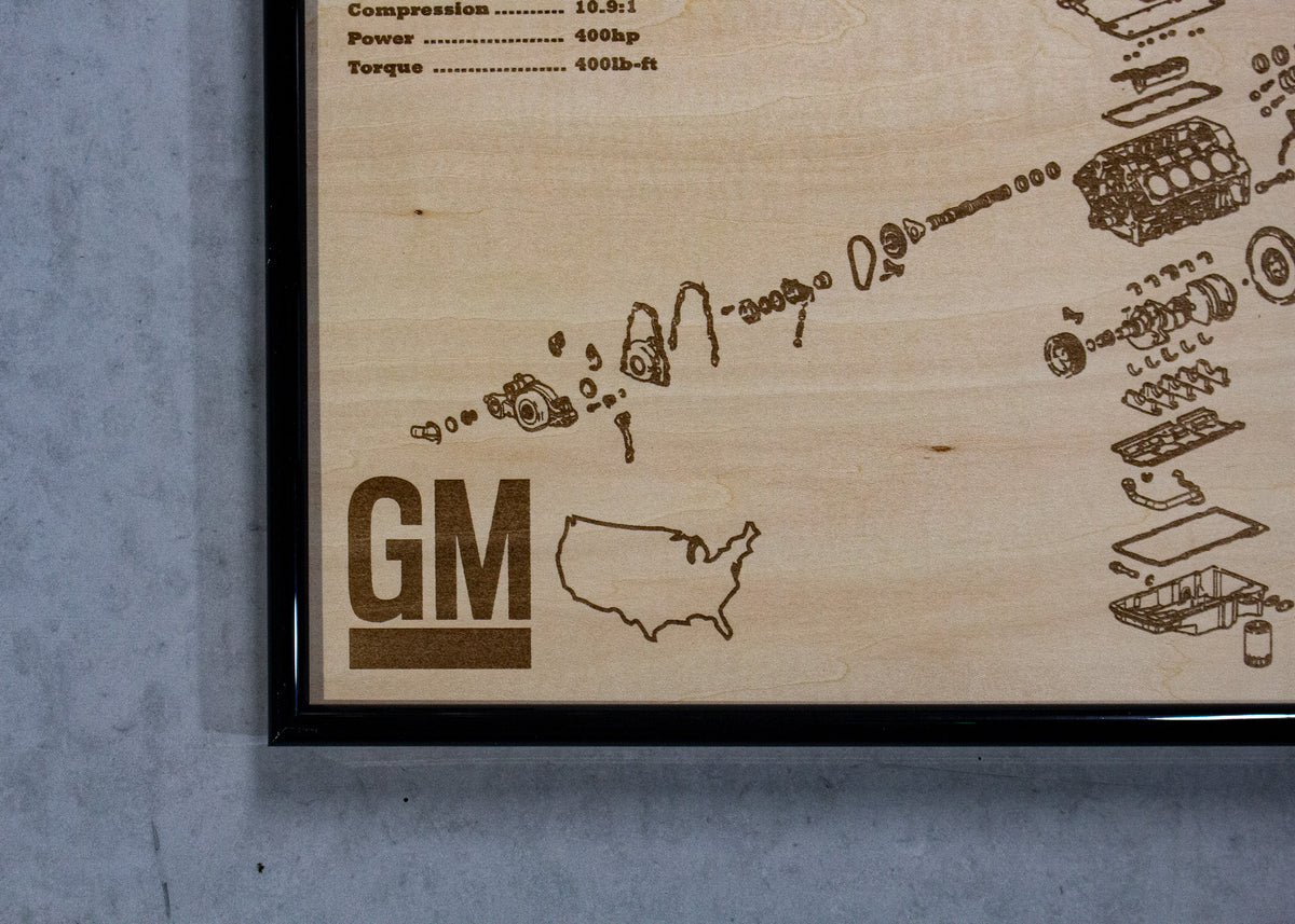 General Motors LS2 6.0L Exploded view poster – EngineMaps