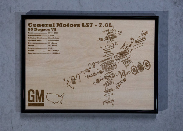 General Motors LS7 7.0L Exploded view poster – EngineMaps