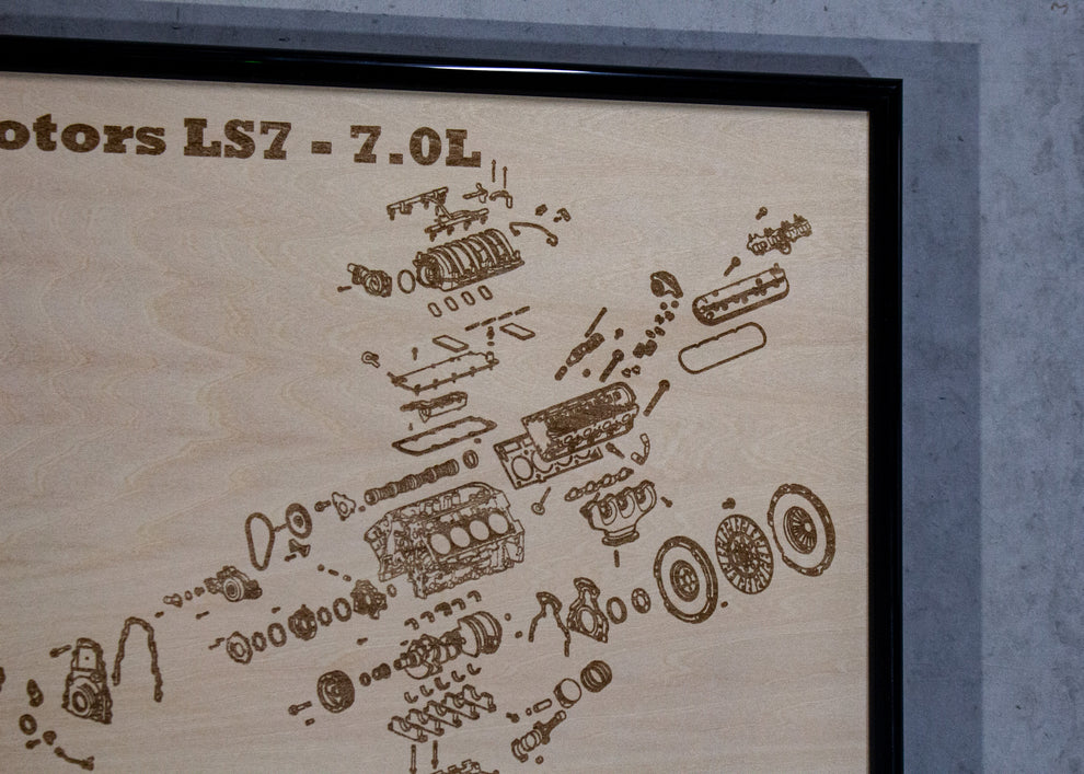 General Motors LS7 7.0L Exploded view poster – EngineMaps