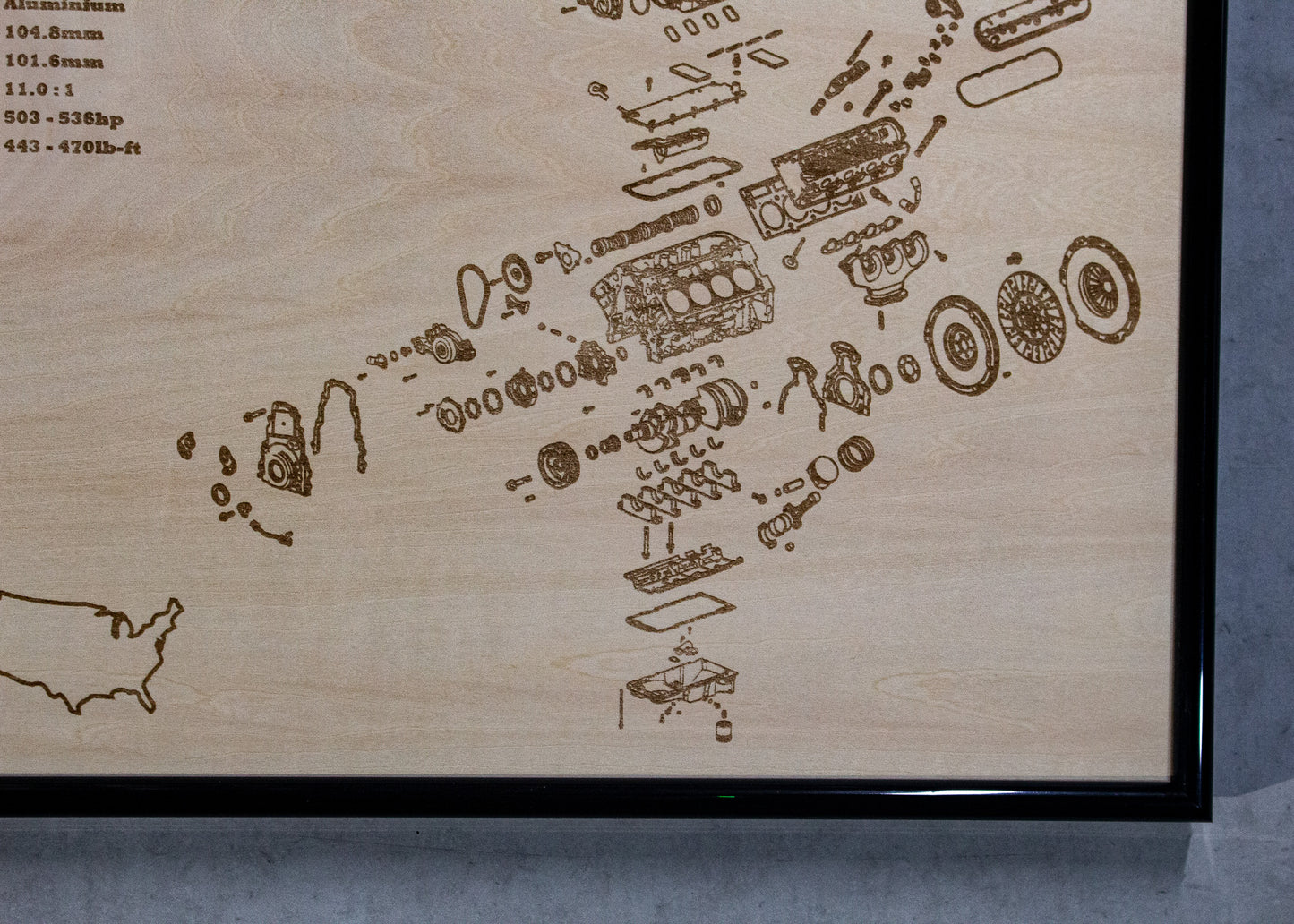 General Motors LS7 7.0L Exploded view poster