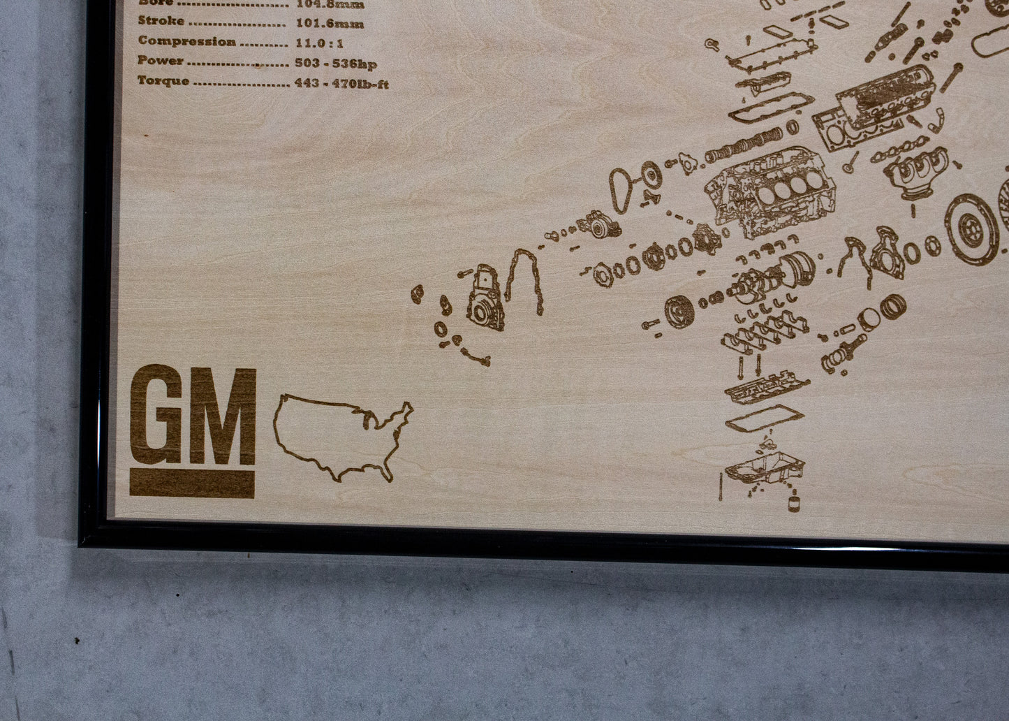 General Motors LS7 7.0L Exploded view poster