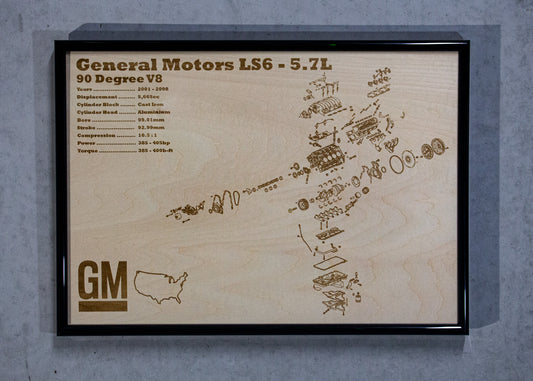 General Motors LS6 5.7L Exploded view poster