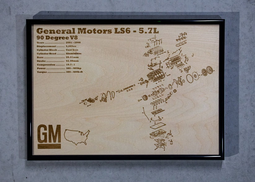 General Motors LS6 5.7L Exploded view poster – EngineMaps