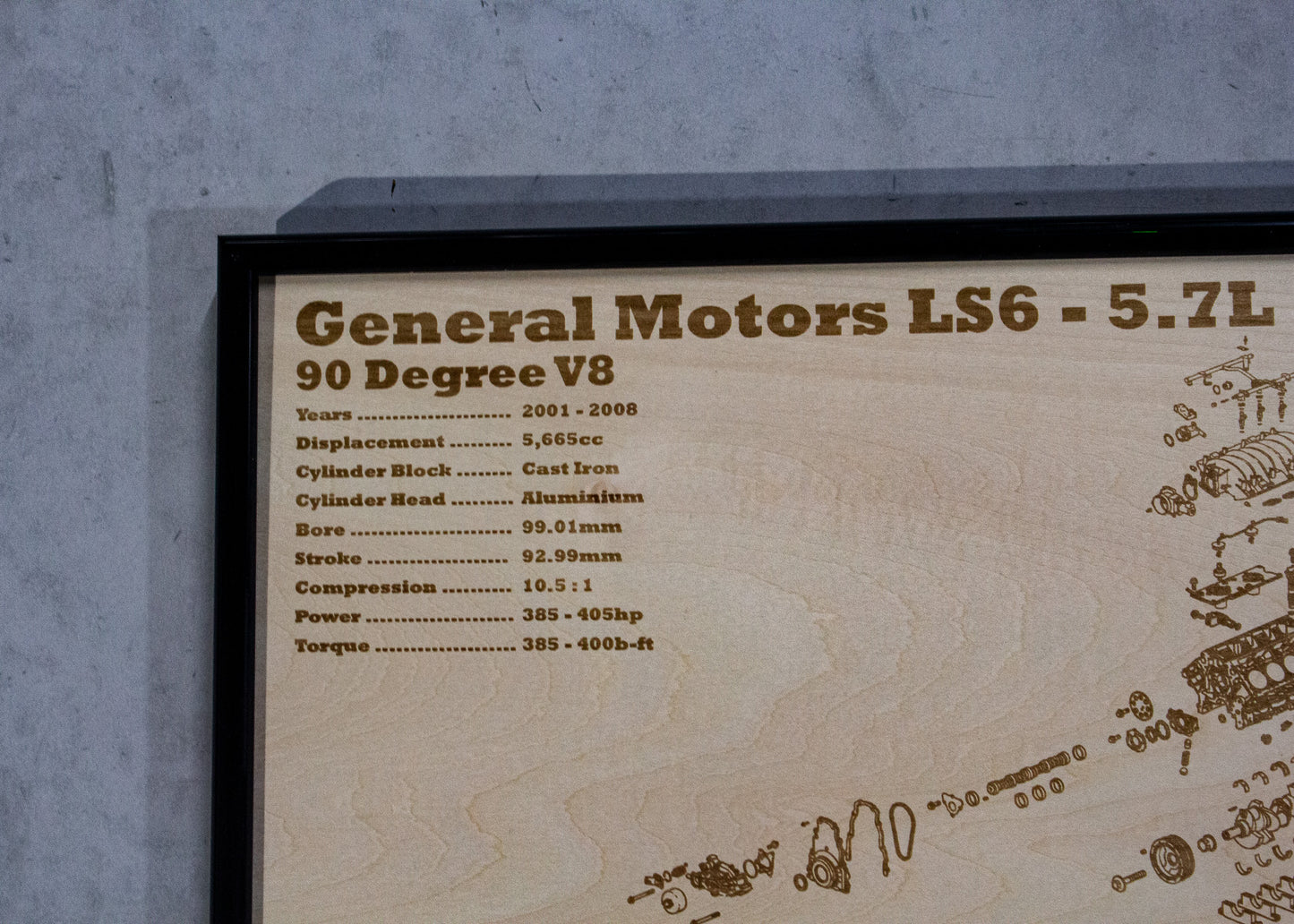 General Motors LS6 5.7L Exploded view poster