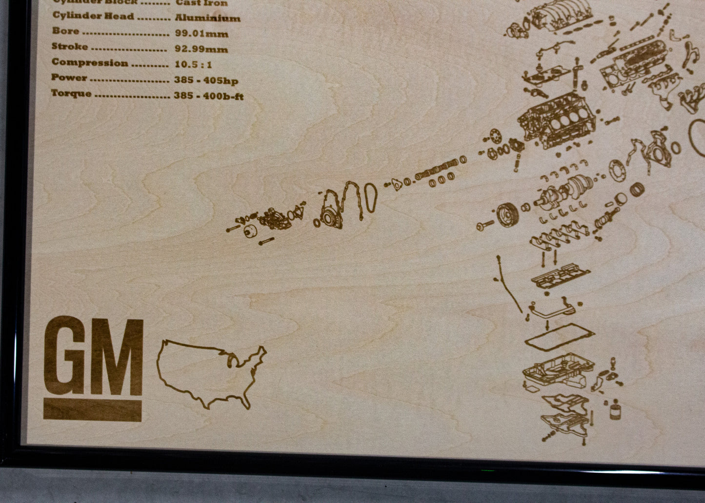 General Motors LS6 5.7L Exploded view poster