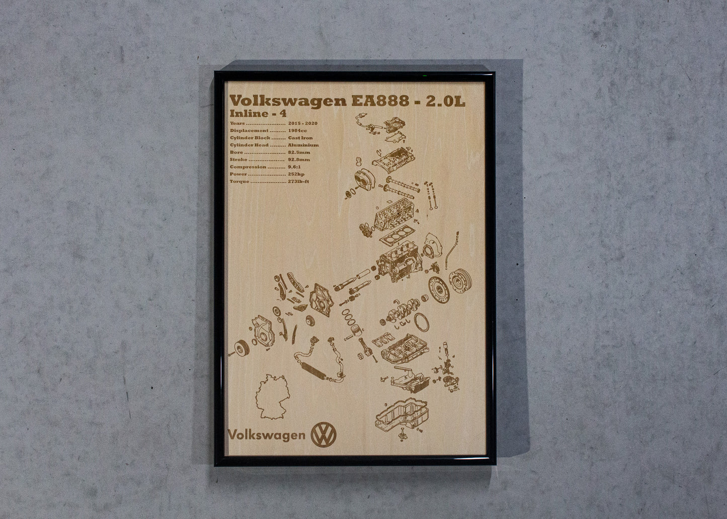 Volkswagen EA888 [3rd gen] 2.0L exploded view poster